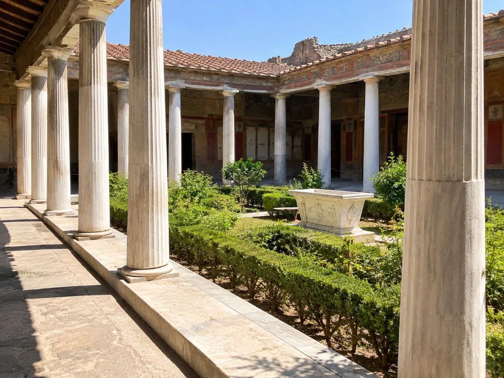 Un affresco conservato dentro una casa di Pompei